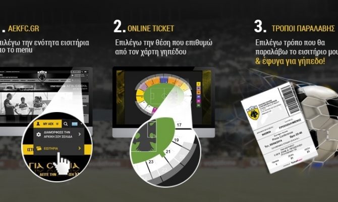 ONLINE αγορά εισιτηρίου για τον αγώνα ΑΕΚ–ΦΩΣΤΗΡΑ