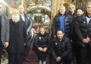 Στην Μονή Αγίου Ραφαήλ Αγγελος και Παπαδόπουλος
