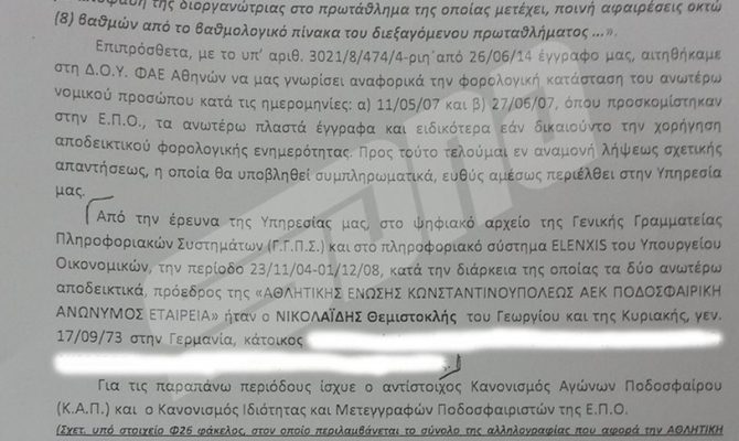 Ντοκουμέντο: Και η ΑΕΚ του Ντέμη στο πόρισμα φωτιά!