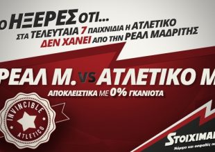 7 σερί ματς χωρίς ήττα μετρά η Ατλέτικο με αντίπαλο τη Ρεάλ!