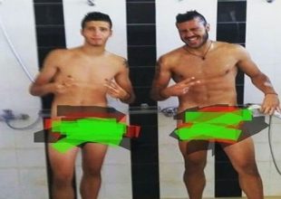 Γυμνοί στο ντουζ δύο παίκτες του ΠΑΟΚ