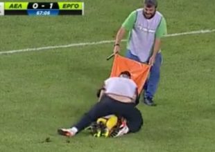 Toν… πέταξε από το φορείο! (vid)