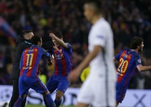 Οι πανηγυρισμοί των οπαδών της Μαρσέιγ στο έκτο γκολ της Μπαρτσελόνα