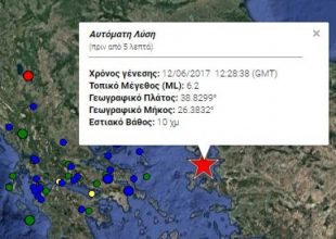 Ισχυρός σεισμός 6,2 ρίχτερ μεταξύ Χίου και Λέσβου