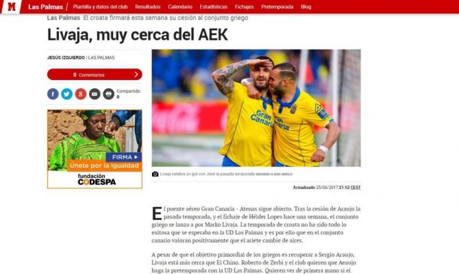 «Ο Λιβάγια κοντά στην ΑΕΚ»
