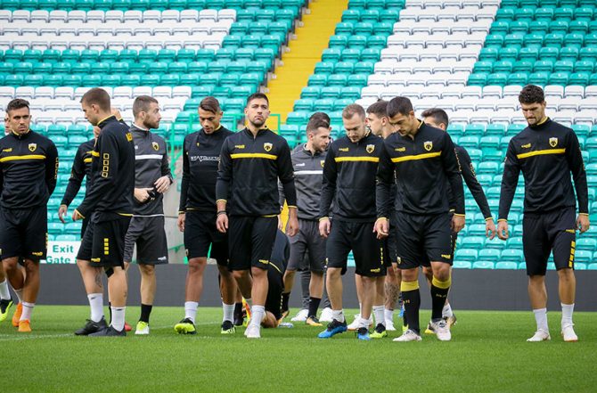 Η προπόνηση της ΑΕΚ στο Celtic Park (VIDEO)
