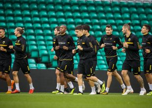 Εικόνες απ’ την προπόνηση της ΑΕΚ στο Celtic Park