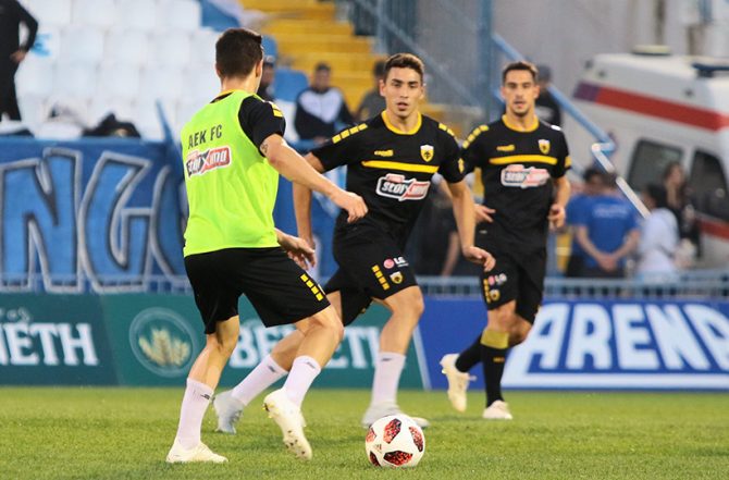 Η προθέρμανση της ΑΕΚ στην Ριζούπολη (VIDEO)