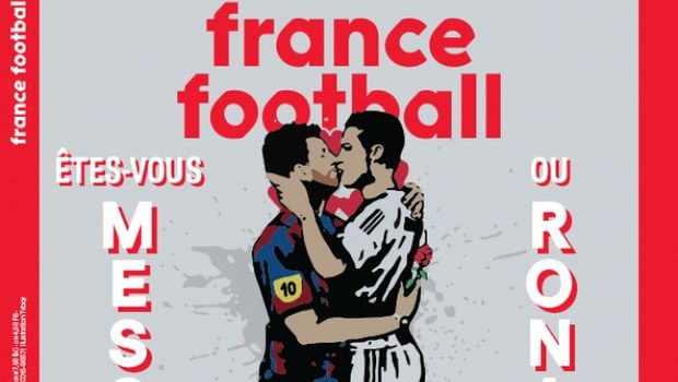 Ανατρεπτικό πρωτοσέλιδο του France Football με φιλί στο στόμα Μέσι – Ρονάλντο