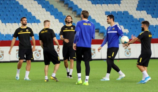 Η προπόνηση της ΑΕΚ στην Τραπεζούντα (VIDEO)