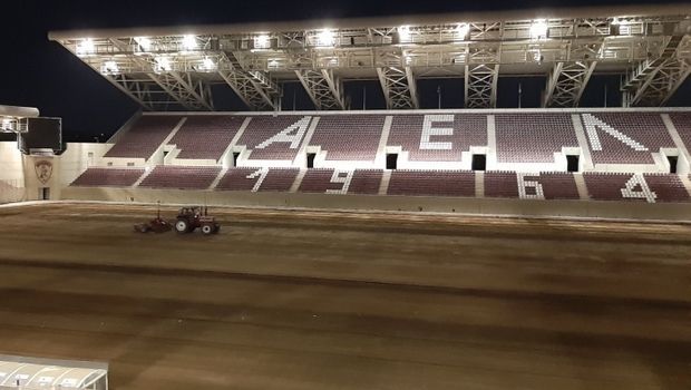 ΑΕΛ: Ολοκληρώθηκε η τοποθέτηση του νέου χλοοτάπητα