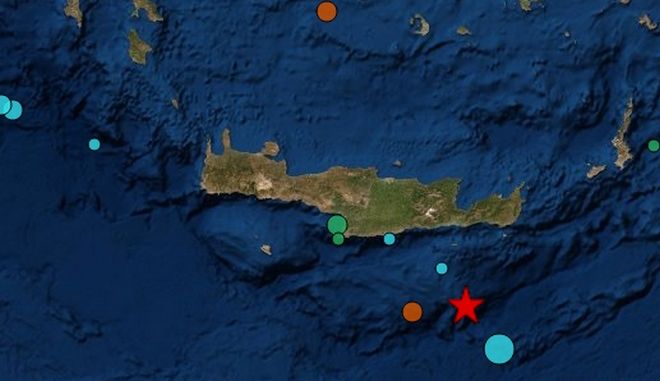 Σεισμός 5,9 ρίχτερ ανοιχτά της Κρήτης