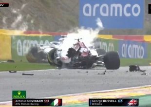 Formula 1: “Χοντρό” ατύχημα στο Σπα για Τζοβινάτσι – Ράσελ