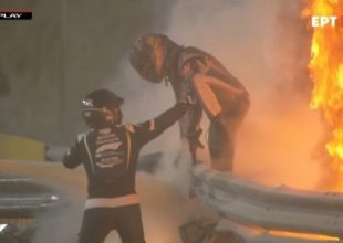 Formula 1: Τρομερό ατύχημα για τον Γκροζάν στο Μπαχρέιν, εξερράγη το μονοθέσιό του