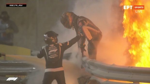 Formula 1: Τρομερό ατύχημα για τον Γκροζάν στο Μπαχρέιν, εξερράγη το μονοθέσιό του