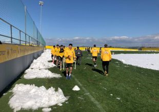 Με χιόνια η προπόνηση στα Σπάτα (ΦΩΤΟ)