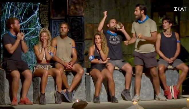 Survivor 4: “Μπλε” φιέστα στην αποχώρηση με βούκινο και “Γεια σου Παππά, Παππά…”