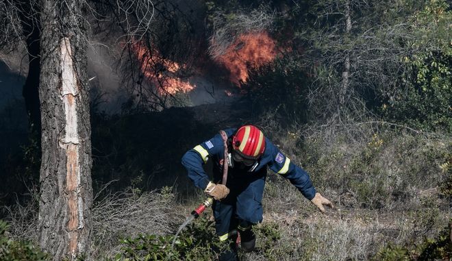 Φωτιά στα Μέθανα: Ενισχύονται οι δυνάμεις – Εκκενώθηκε το χωριό Κυψέλη, κάηκε ένα σπίτι