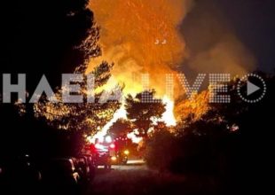 Ηλεία: Σε εξέλιξη μεγάλη φωτιά στο χωριό Κορυφή – Ισχυρές δυνάμεις στο σημείο