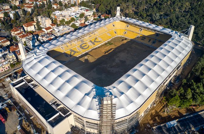 Εναέρια πλάνα πάνω απ’ την Αγιά Σοφιά – OPAP Arena