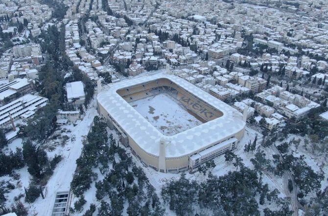 Η καλημέρα της ΑΕΚ από την χιονισμένη «Αγιά Σοφιά» (ΦΩΤΟ + VID)