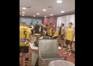 Οι τρελοί πανηγυρισμοί στα αποδυστήρια της ΑΕΚ (VIDEO)