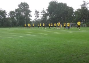 Η βροχερή προπόνηση της ΑΕΚ στην Ολλανδία (VIDEO)