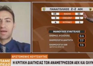 Κουτσιάυτης: «Σίγουρα θα έπρεπε να δοθεί πέναλτι στον Βίντα»