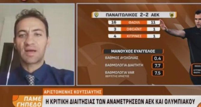 Κουτσιάυτης: «Σίγουρα θα έπρεπε να δοθεί πέναλτι στον Βίντα»