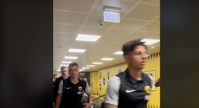 Η άφιξη της ΑΕΚ στην OPAP Arena (VID)