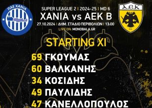 Η 11άδα της ΑΕΚ Β’ για το ματς με τα Χανιά (ΦΩΤΟ)