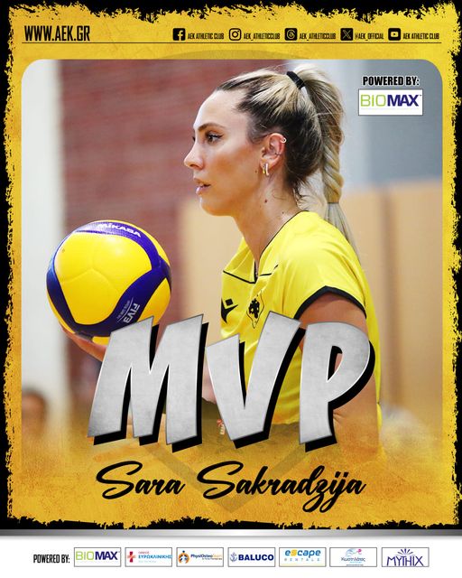 Βόλεϊ: ΒΙΟΜΑΧ MVP του αγώνα η Σάρα Σακραντζίγια