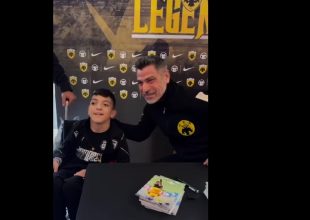 Ο μικρός Γιαννάκης στην μπουτίκ της OPAP Arena μαζί με τον Άκη Ζήκο (VIDEO)