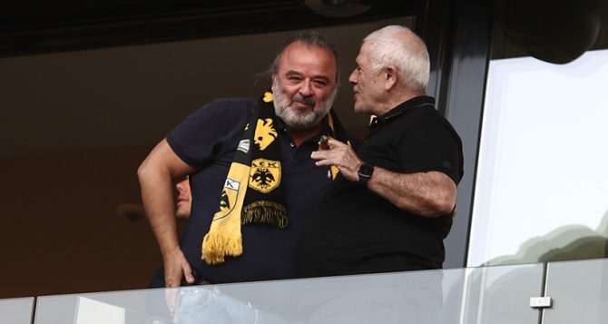Η συζήτηση Ηλιόπουλου – Μελισσανίδη στην σουίτα της OPAP Arena (ΦΩΤΟ)