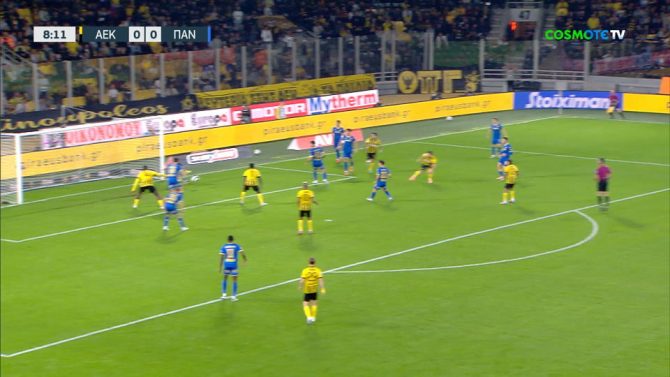 ΑΕΚ – Παναιτωλικός: Κοντά στο γκολ ο Καλοσκάμης (VID)