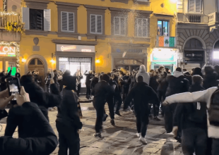 Πάρτι στους δρόμους της Φλωρεντίας απ’ τους φίλους της ΑΕΚ (VID)