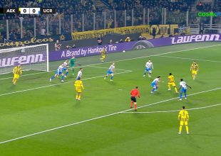 Δοκάρι η ΑΕΚ με Κοϊτά μόλις στο 3ο λεπτό (VID)