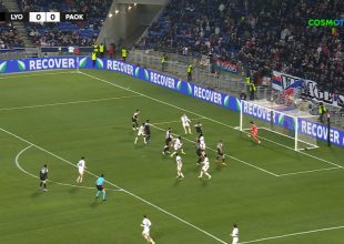 O Γιακουμάκης ανοίγει το σκορ κόντρα στη Λυών(vid)