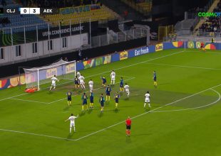 Tσέλιε – ΑΕΚ: Στο δοκάρι το φάουλ ο Μαρίν και 0-4 ο Λοχίας (VIDEO)
