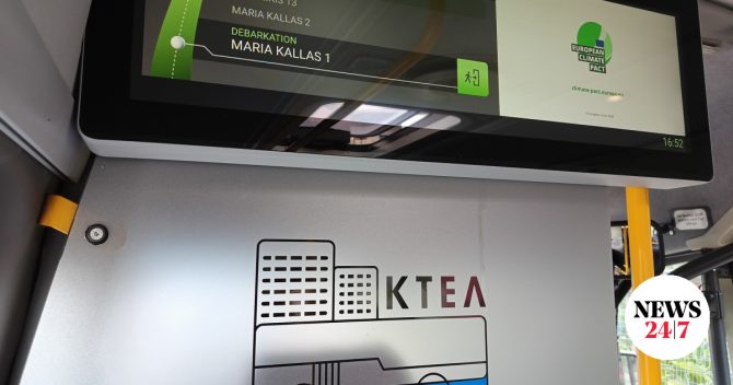 Ψηφιακές οθόνες στα λεωφορεία της Καλαμάτας “μιλούν” για την κλιματική αλλαγή