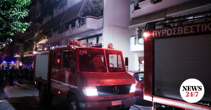 Φωτιά μετά από έκρηξη στου Γκύζη – Φιάλη εκτοξεύτηκε δεκάδες μέτρα