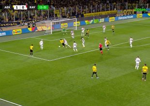 ΑΕΚ – Ράγιο Βαγιεκάνο: Τρομερός Κοϊτά κέρδισε το πέναλτι, άχαστος ο Μαρίν για το 2-0 (VIDEO)