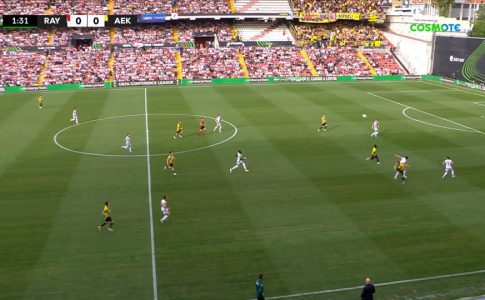 Αδράνεια στην άμυνα της ΑΕΚ, άνοιξε το σκορ η Ράγιο (VID)