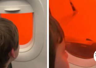 Κρήτη: Ο πορτοκαλί ουρανός από την αφρικανική σκόνη μέσα από το παράθυρο αεροπλάνου