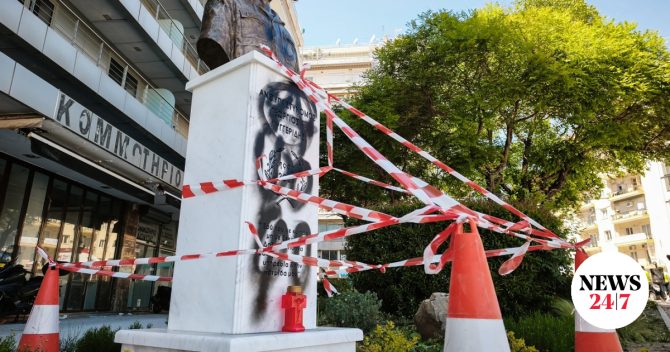 Θεσσαλονίκη: Άγνωστοι βανδάλισαν την προτομή του Γιώργου Λυγγερίδη