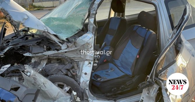 Τροχαίο ατύχημα στη Θεσσαλονίκη: Φορτηγό συγκρούστηκε με ΙΧ