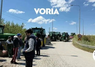 Θεσσαλονίκη: Διαμαρτυρία αγροτών με τρακτέρ στα Μάλγαρα