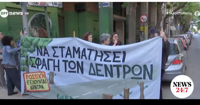 Εξάρχεια: Αντιδράσεις πολιτών για τα δέντρα – “Ήρθαμε να σταματήσουμε την καρατόμηση”