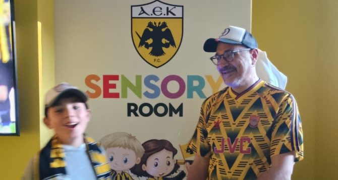ΑΕΚ Sensory room: Στο γήπεδο με τον γιο μου στο φάσμα του αυτισμού ΑΕΚ Sensory room: Στο γήπεδο με τον γιο μου στο φάσμα του αυτισμού
