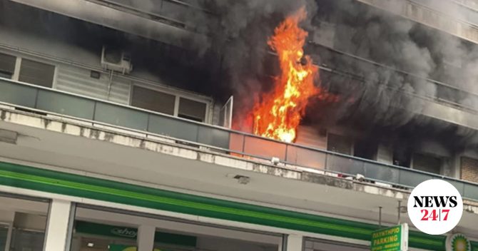 Θεσσαλονίκη: Φωτιά σε διαμέρισμα πάνω από βενζινάδικο στη Λεωφόρο Στρατού